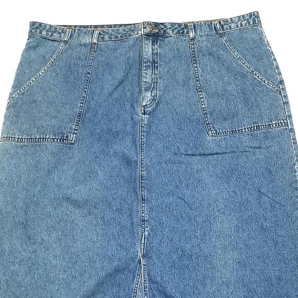 VINTAGE Covington Light Wash Midi Denim Skirt 22 - Picture 2 of 8